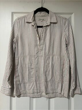 Madewell Striped Pocket Popover Top